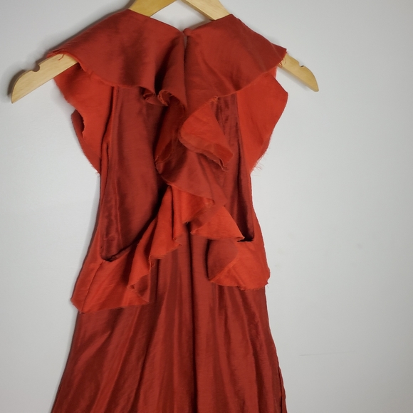 H&M CONCIOUS EXCLUSIVE rust mini dress w/ pockets - Picture 2 of 10